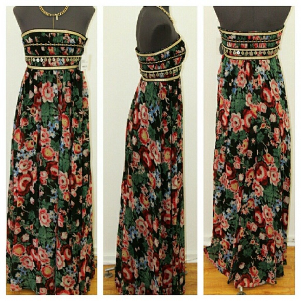 🌸COACHELLA gypsy floral maxi dress